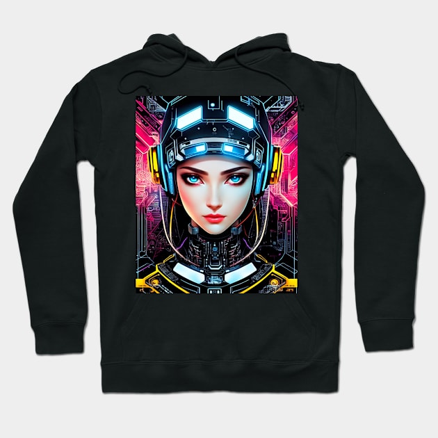 Cyberpunk Girl Hoodie by MtWoodson